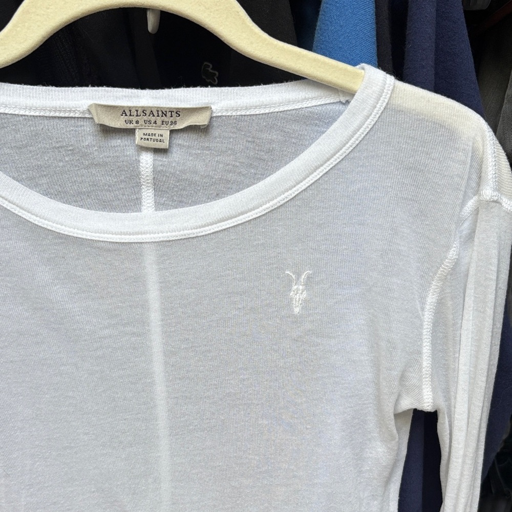 All Saints White Sheer Blouse